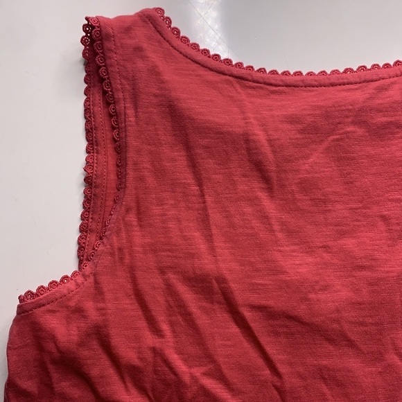 NWT Loft Coral Ruffle Rear Crochet ribbon peplum new with tags - Picture 3 of 7